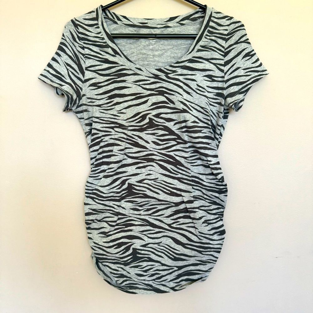 Old Navy maternity gray zebra M fitted